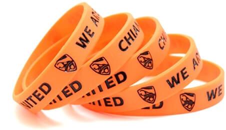 color filled silicone wristbands