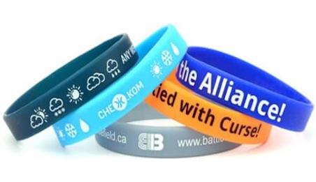 screen printed silicone wristbands